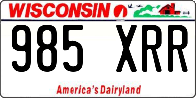 WI license plate 985XRR