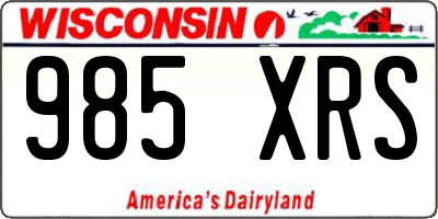WI license plate 985XRS