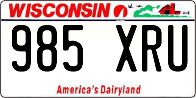 WI license plate 985XRU