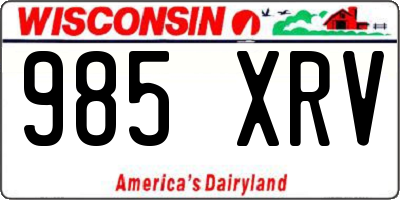 WI license plate 985XRV