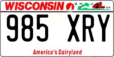 WI license plate 985XRY