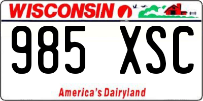 WI license plate 985XSC