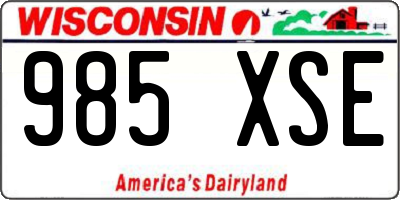 WI license plate 985XSE