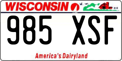 WI license plate 985XSF