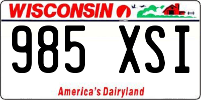 WI license plate 985XSI