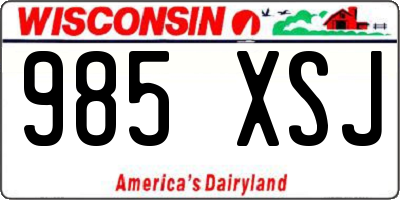 WI license plate 985XSJ