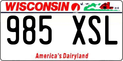 WI license plate 985XSL