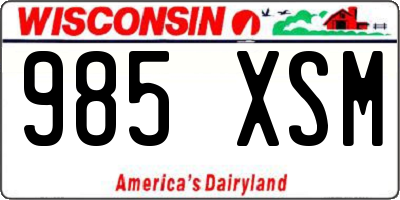 WI license plate 985XSM