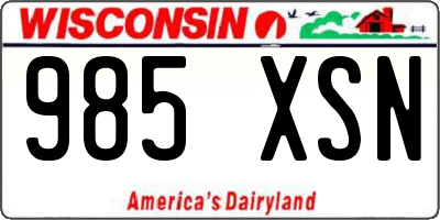 WI license plate 985XSN