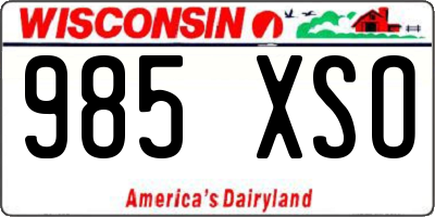 WI license plate 985XSO