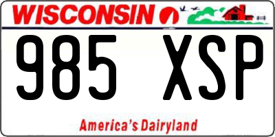 WI license plate 985XSP