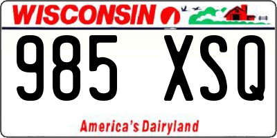 WI license plate 985XSQ