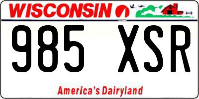 WI license plate 985XSR