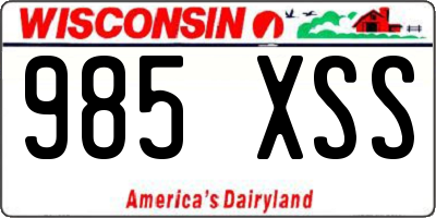 WI license plate 985XSS