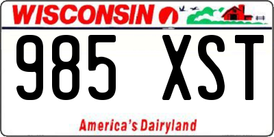 WI license plate 985XST