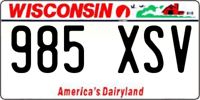 WI license plate 985XSV