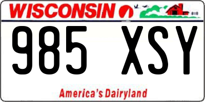 WI license plate 985XSY