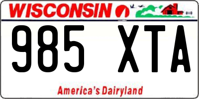 WI license plate 985XTA
