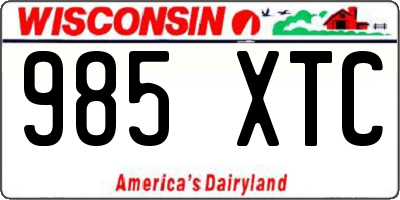 WI license plate 985XTC