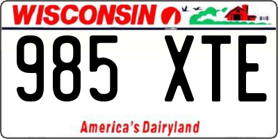 WI license plate 985XTE