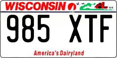 WI license plate 985XTF