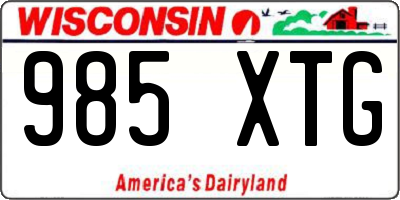 WI license plate 985XTG