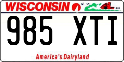 WI license plate 985XTI