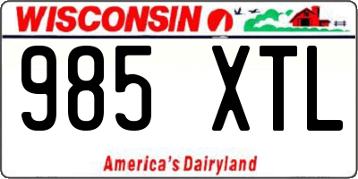 WI license plate 985XTL