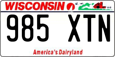 WI license plate 985XTN