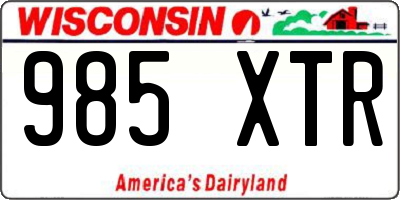 WI license plate 985XTR