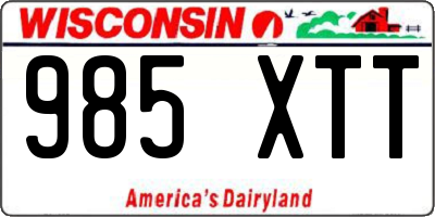 WI license plate 985XTT