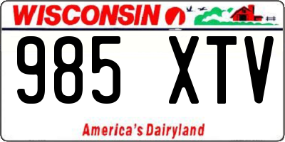 WI license plate 985XTV