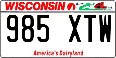 WI license plate 985XTW