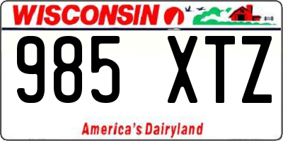 WI license plate 985XTZ