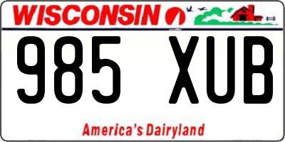 WI license plate 985XUB