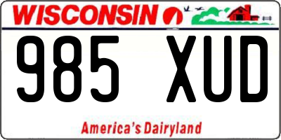 WI license plate 985XUD