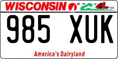 WI license plate 985XUK