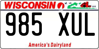 WI license plate 985XUL
