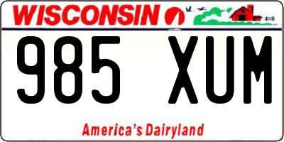 WI license plate 985XUM