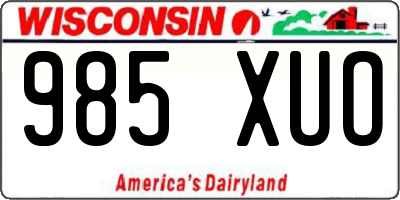 WI license plate 985XUO