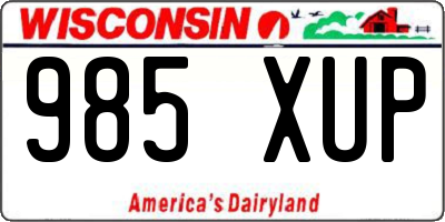 WI license plate 985XUP