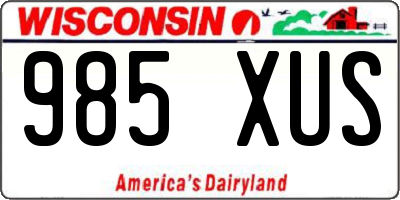 WI license plate 985XUS