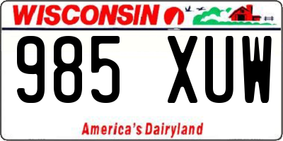 WI license plate 985XUW