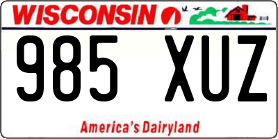 WI license plate 985XUZ