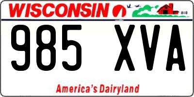 WI license plate 985XVA