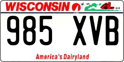 WI license plate 985XVB