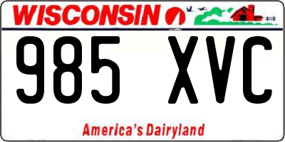 WI license plate 985XVC