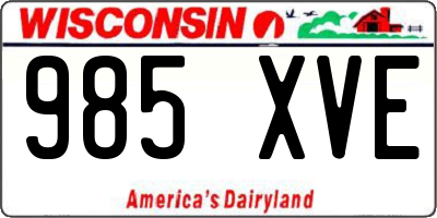 WI license plate 985XVE
