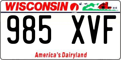 WI license plate 985XVF