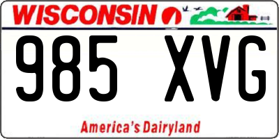 WI license plate 985XVG